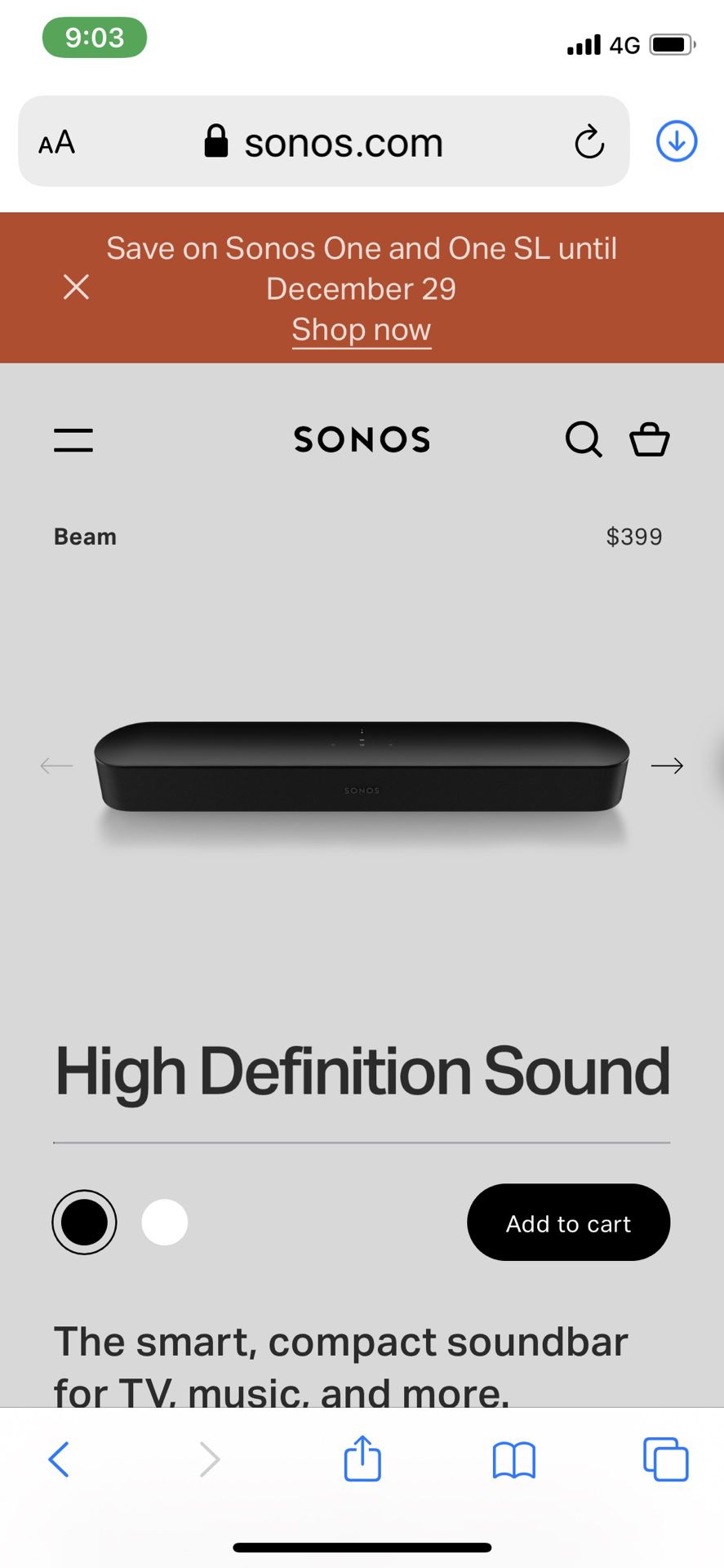 New Sonos beam