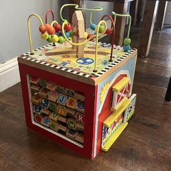 Wooden Toddler Activity Cube 