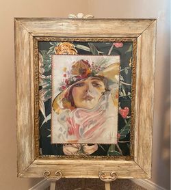 Vintage Exquisite Glamour Lady Oil Painting signed Skinner