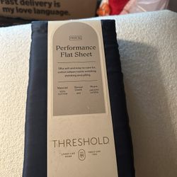 Threshold performance flat sheet twin XL color is metallic blue