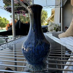 Blue Ceramic Flower Vase