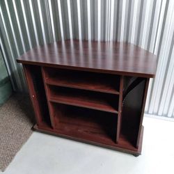 Corner TV Stand - 35"Wide - Movable shelf - as is

