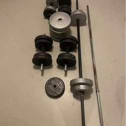 Adjustable Dumbbell + Barbell Weight Set
