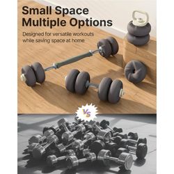 YOTTOY 4-in-1 Adjustable Dumbbell Set, 20-40LB Dumbbells Barbell Kettlebell with Soft Plates