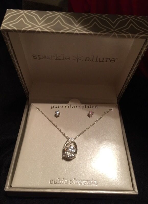 Cubic zirconia necklace and erring set  & Accessories