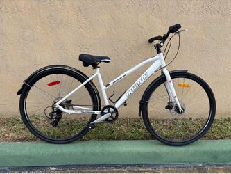 Infinity Boss Three Disc Unisex 17” Step Thru Hybrid Bicycle