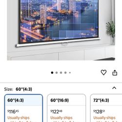 60” projector screen