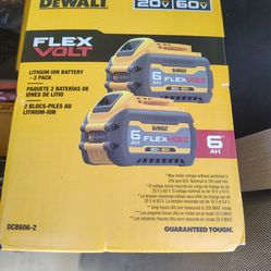 DEWALT 2 PC FLEX VOLT 6AH BATTERIES