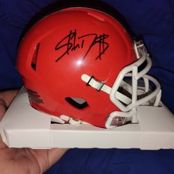 Shedeur Sanders Signed Autograph Mini Helmet Autographed NFL Cleveland Browns Colorado 