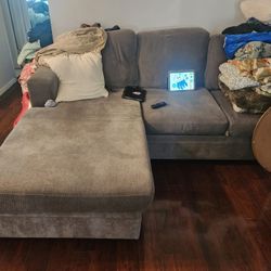 Gray L shape couch 