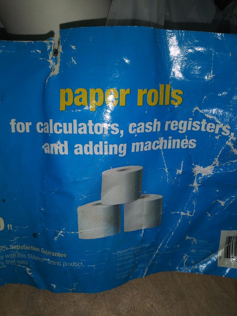 Paper Rolls For Adding Machines And Cash Register.