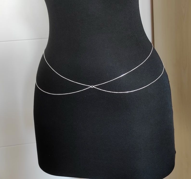Sterling Silver Belly Chain 30”
