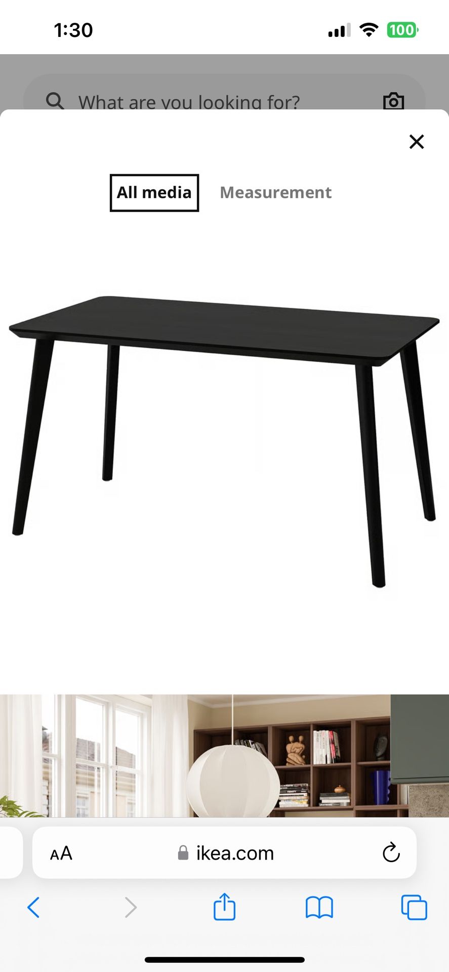 Black Large Lisabo Table and Frosvi Chairs Ikea