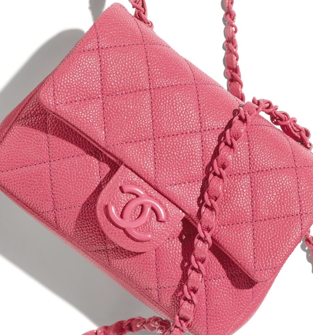 PINK CHANEL MINI CAVIAR CROSSBODY BAG