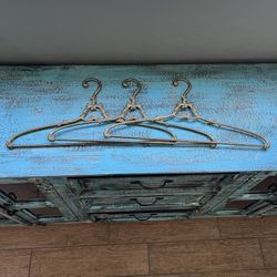 Vintage Brass Wedding Dress, Antique Bridal Hangers, Coat Hangers, Clothes Hangers 