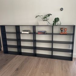 4x Black Bookshelves