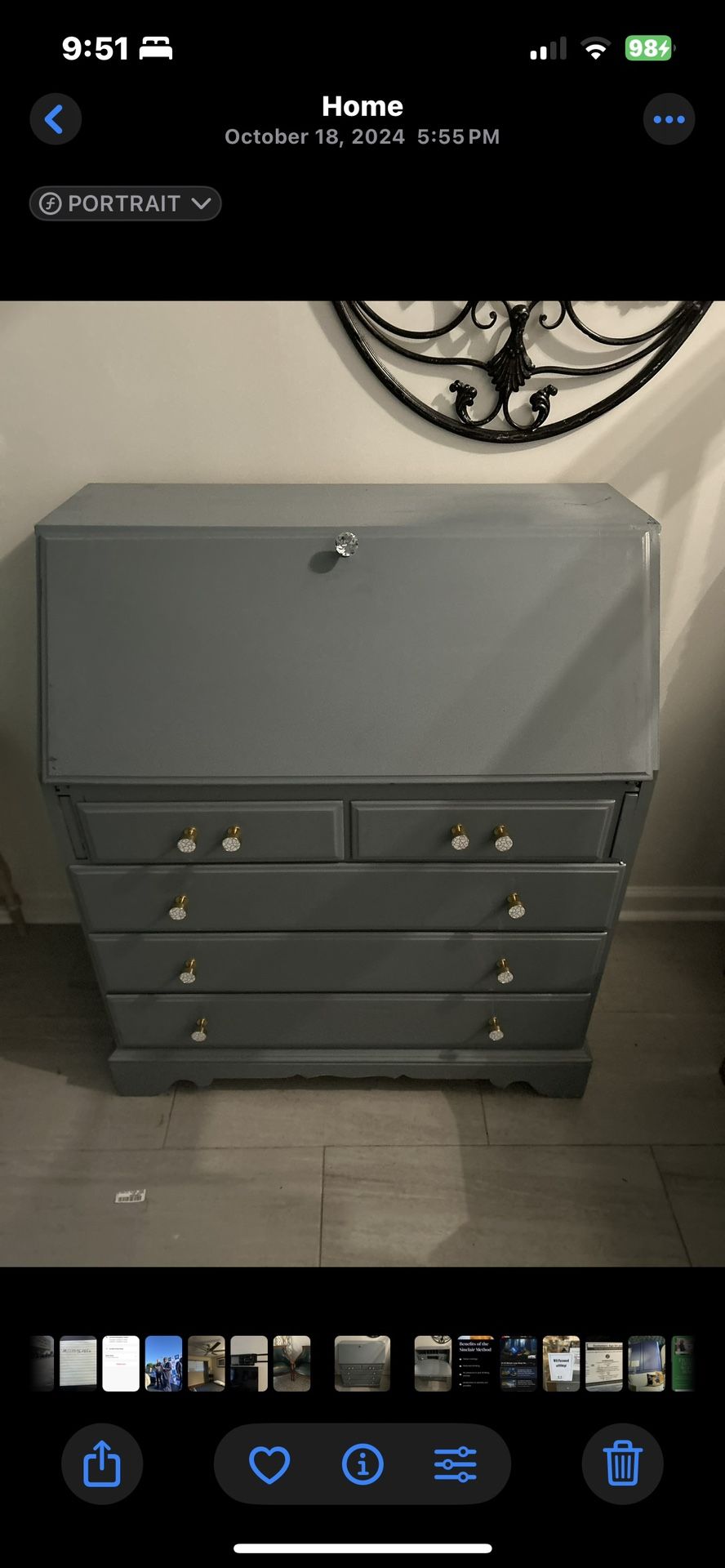 Ethan Allen Secretary Blue