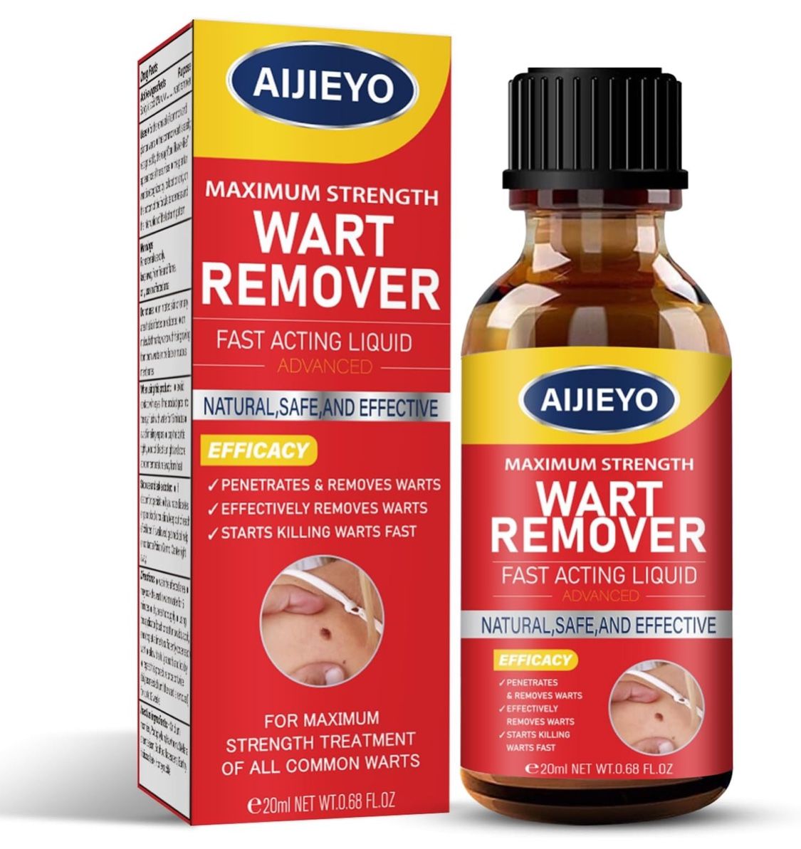 Wart Remover Liquid - Powerful, Botanical-Based Formula for Effective Removal of Plantar, Common, and Flat Warts. Safe and Gentle for Most Skin Types,
