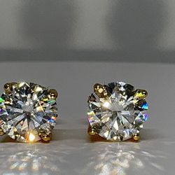 VVS D color Moissanite Earrings silver 925