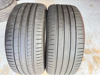 Two Tires 265/35/21 Pirelli P Zero PZ4 PNCS with 65-80% Left Excellent Pair Tesla Model S
