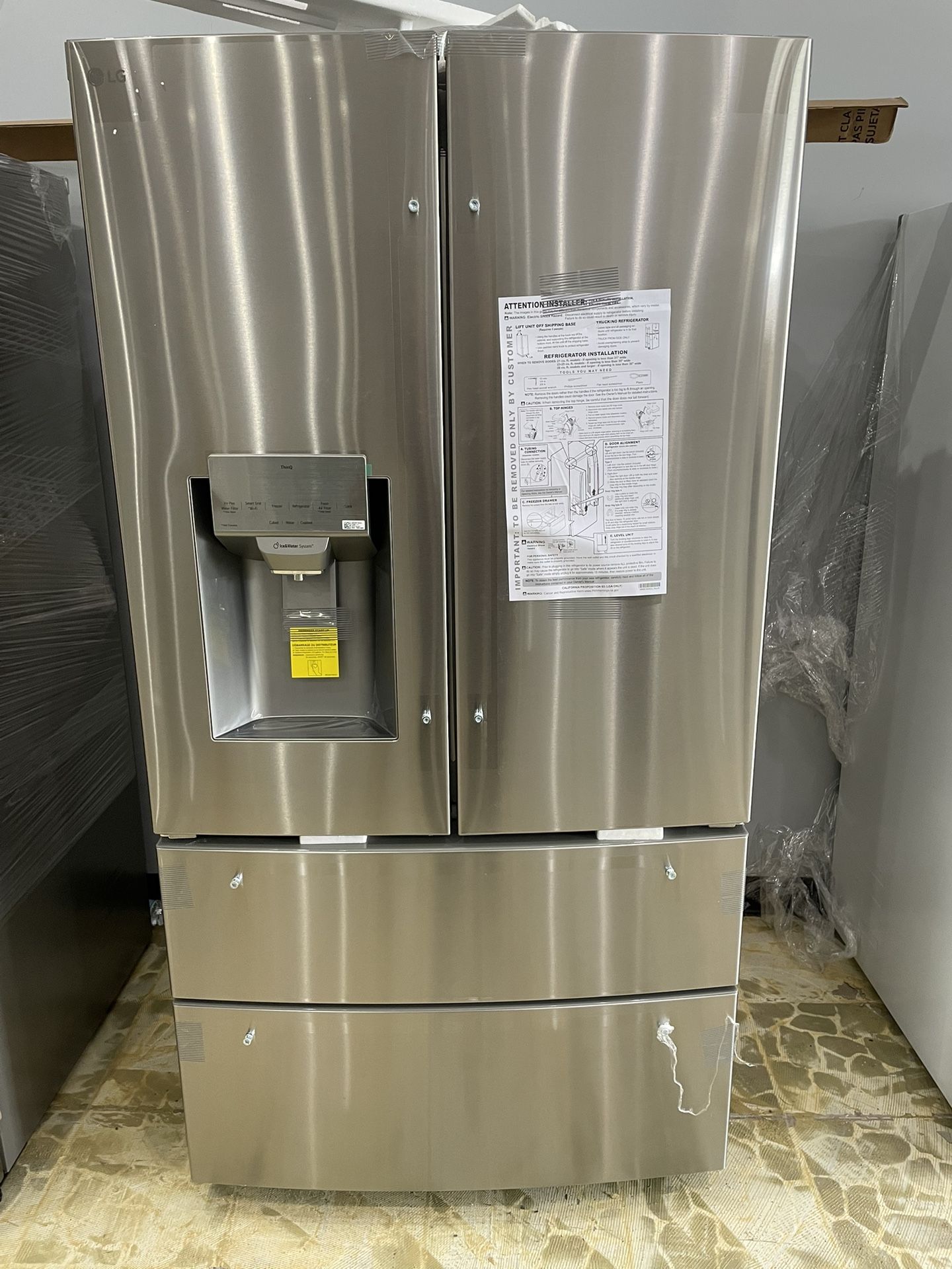 LG NEW OPENBOX STAINLESS STEEL 4 DOOR FRENCH DOOR REFRIGERATE