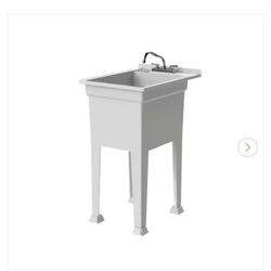 Glacier Bay 18 in.W x 24 in.D x 35 in. H Freestanding Laundry/Utility Sink Stainless  With Faucet $79