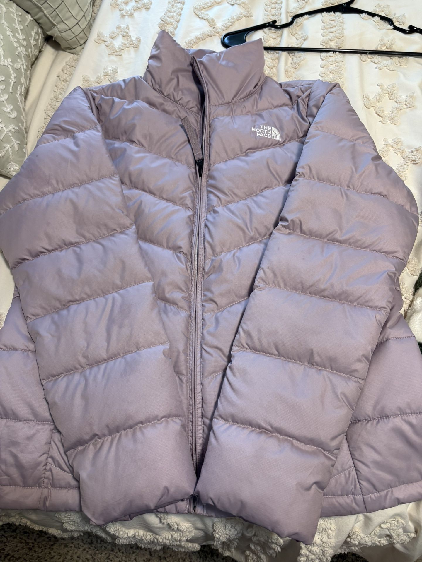 The North Face Purple Puffer Jacket Zip Up