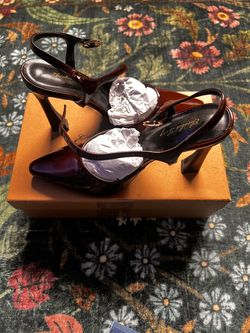 Elisabet Tang Patent Leather Ankle Strap Heels Size 7.5