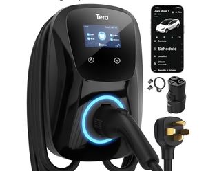 NEW! Tera for Tesla Electric Vehicle (EV) Charger: Level 2 J1 Fully Upgraded ETL Energy Star 48A with Manual Setting Amps & Schedule on Unit 2