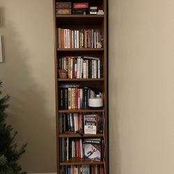 Bookshelf Vertical Real Wood 7 Shelfs
