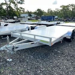 Sport Haven 7 x 18 Aluminum Gravity Tilt 7k Equipment Trailer