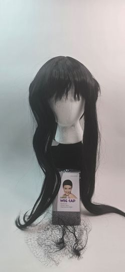 Long Black Synthetic Wig New Cosplay Costume Wig With Wig Cap