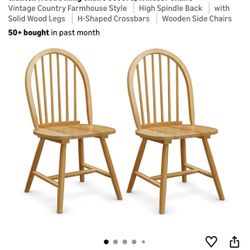 Wood Dining Chairs Set of 2 NEW