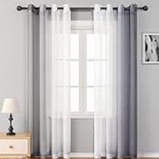 New! Sheer Curtains for Bedroom Set of 2 Panels Grommets, size 52”x84”