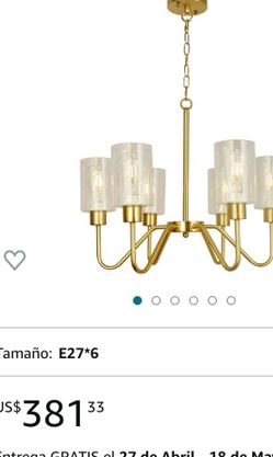 BAODEN 6 original price $380Lights Brushed Brass Mid Chandelier Modern Sputnik Pendant Light Gold Restaurant Lights,Utility Room Chandelier,Library