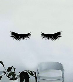 PRE MADE Wall Decal Home Decor Eyelashes Girls Make Up