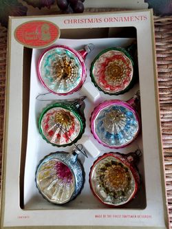 Vintage Santas World Kurt Adler Deep indent ornaments West Germany.