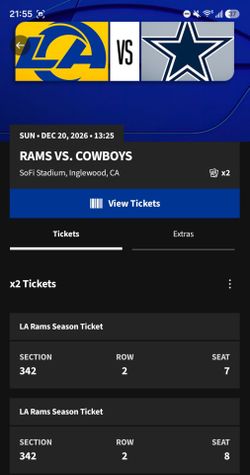 Los Angeles Rams vs Dallas Cowboys 12/20