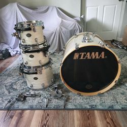 Tama Starclassic Performer White Silk all Birch made in Japan 4 piece Drum Set