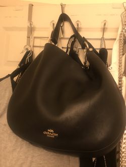 Coach Purse Handbag Leather Black 