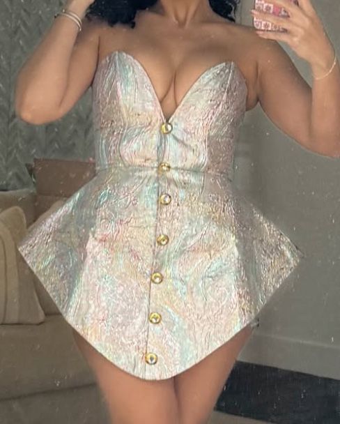 IT GIRL ROMPER IN BROCADE