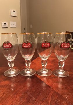4 mini Stella Artois Chalices