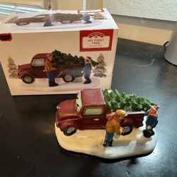 🎄 Holiday Time My Christmas Tree Red Pickup Truck Figurine