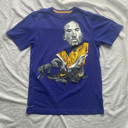 NIKE DRI FIT Kobe Bryant LA LAKERS 6 Mamba Cartoon T Shirt Size Small