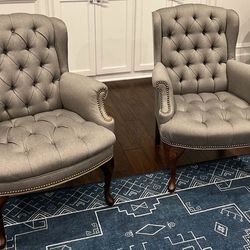 Queen Anne Chairs - Grey
