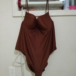 Plus Size Chocolate Brown Swimsuit 