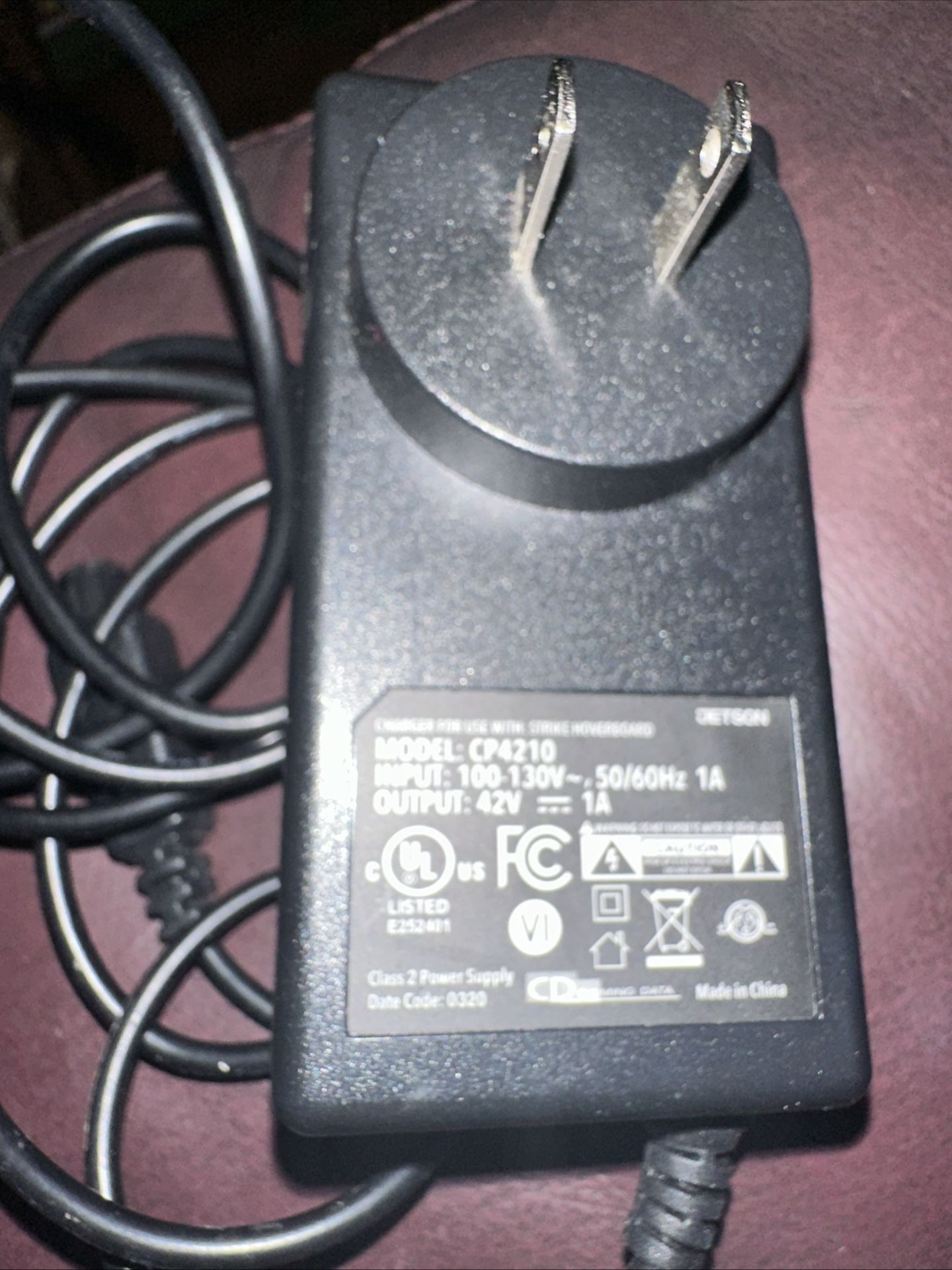 42V AC/DC Adapter Charger For JETSON CP4210 Hoverboard Electric Scooter Power
