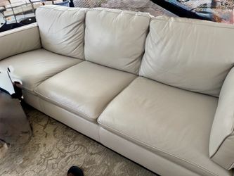 Dove gray leather couch