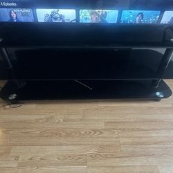 Glass Black TV Stand Fits 70 Inch Tv