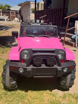 Pink kids ride on jeep